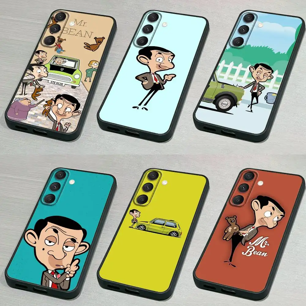 حافظة هاتف كلاسيكية M-Mr B-Bean مضحكة لهاتف سامسونج S 25,24,23,22,30,21,10,9,Ultra,Plus,Lite,FE,4,5G حافظة ناعمة سوداء