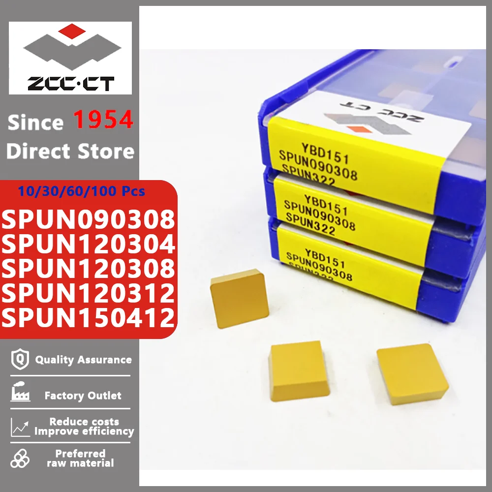 ZCCCT SPUN090308 SPUN120304 SPUN120308 SPUN120312 SPUN150412 SPUN 090308 120304 120308 120312 150412 Carbide Inserts For Steel