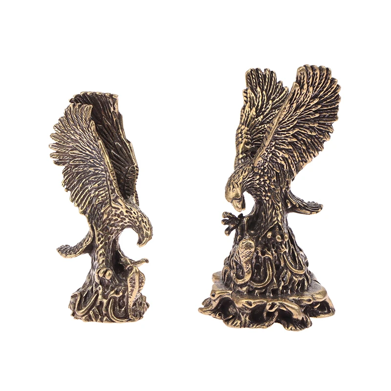 New 1pc Eagle Ornament Pure Brass Tabletop Exhibition Eagle Small Bronze Ornament Car Decoration Ornament