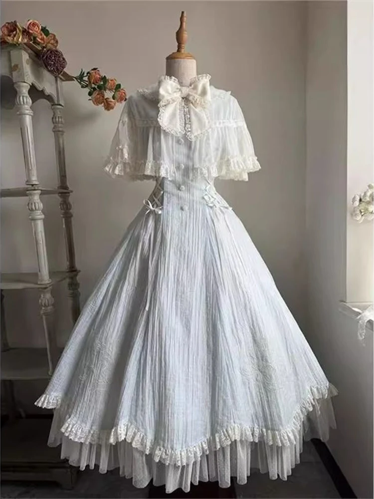 

Bow Lace Patchwork Princess Evening Lolita Party Dresses Fashion Summer 2000S Vintage Clothing French Elegant Dress Women