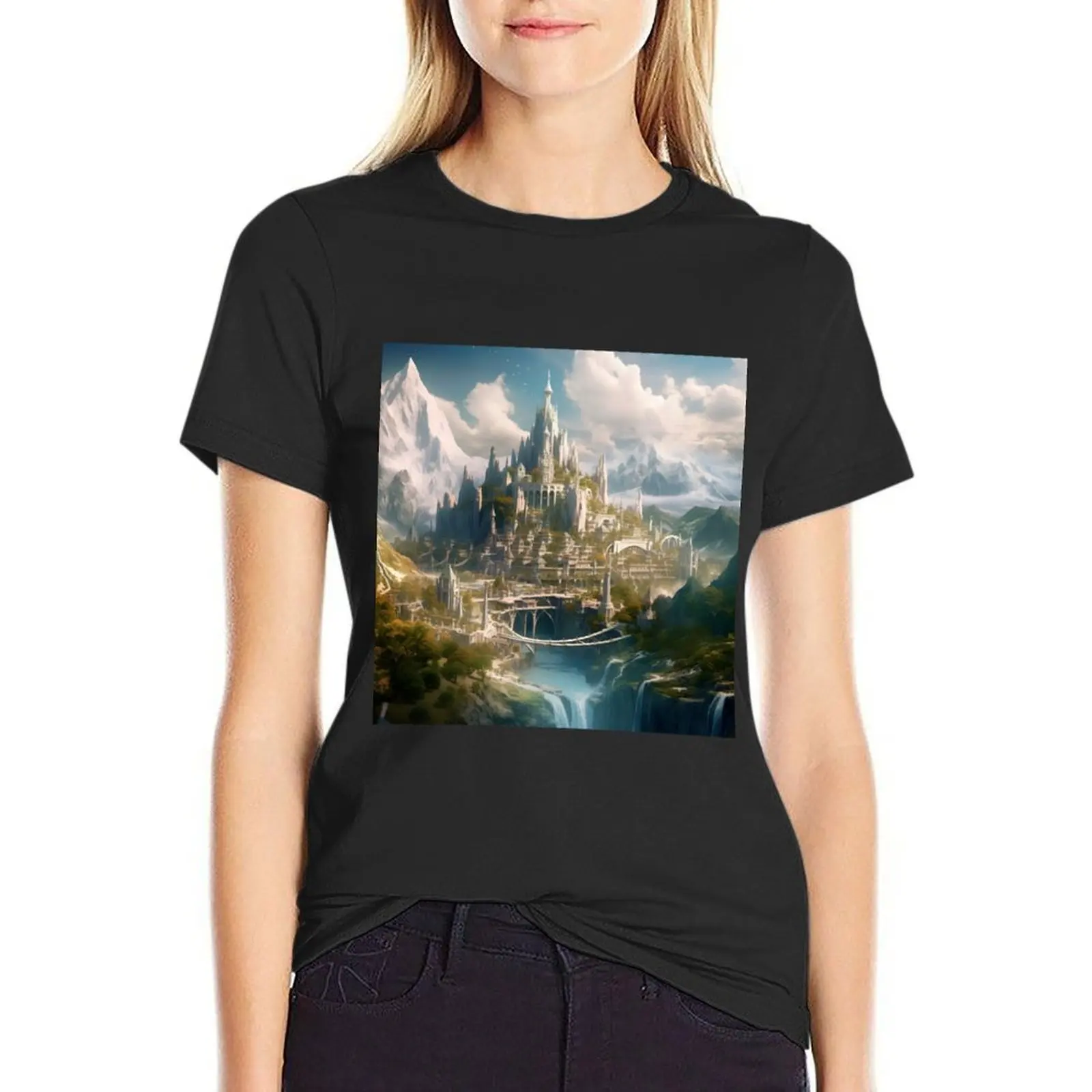 Das versteckte Königreich Gondolin T-Shirt plus Größe Tops schnell trocknende Tier druck für Schwergewichte Frühlings kleidung Frauen 2024