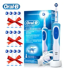 Oral B-cepillo de dientes eléctrico giratorio para adulto, limpieza Oral 3D, Vitality, carga inductiva, cabezal de cepillo de regalo