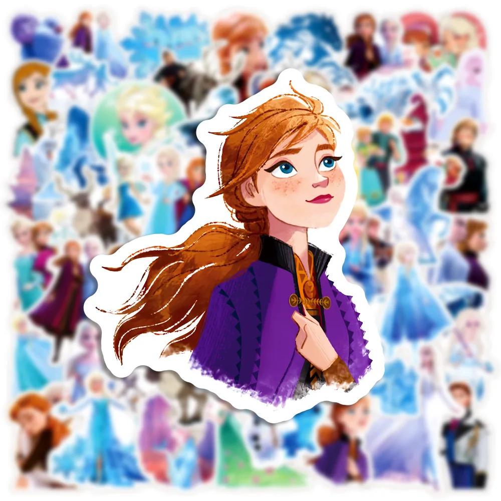 10/30/50PCS Disney Cartoon Frozen Stickers Princess Anna Elsa Cute Decals DIY Notebook Skateboard Guitar Bike Laptop Kid Toys