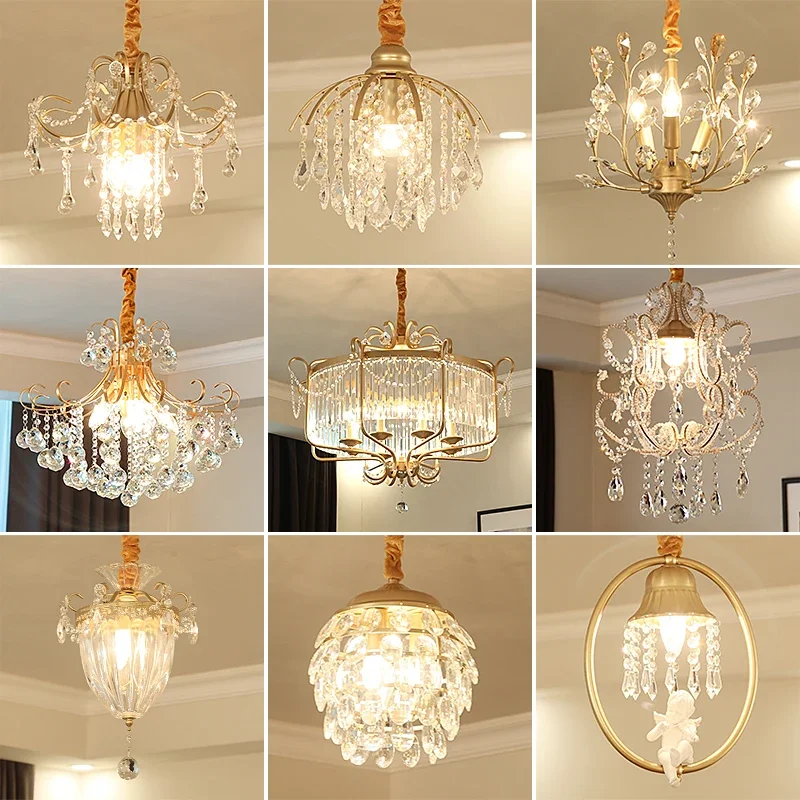 American small chandelier balcony aisle porch staircase cloakroom light lobby light single head European Crystal Chandelier