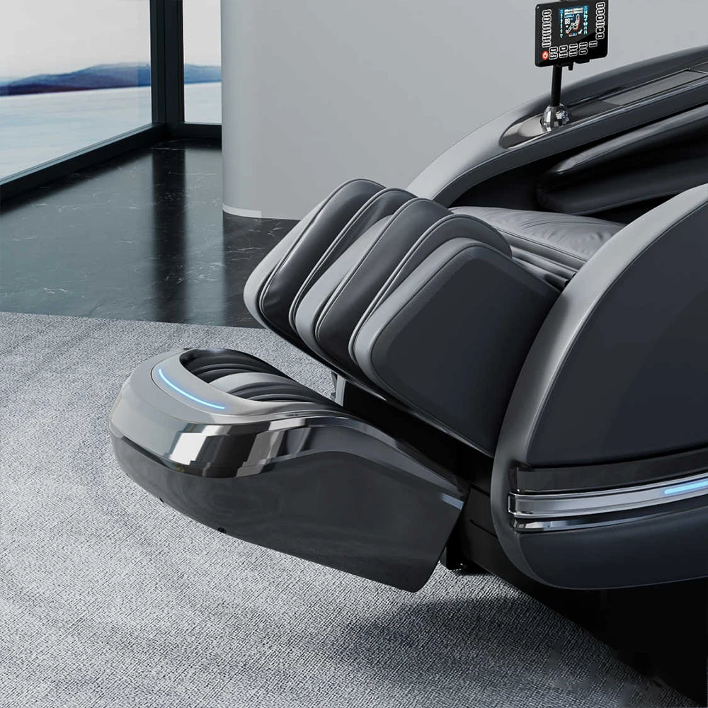 Nieuwe Zero Gravity-massagestoel Zwart Pu-leer Volledige lichaamsmassagestoel Smart 4D-massagestoel voor het hele lichaam