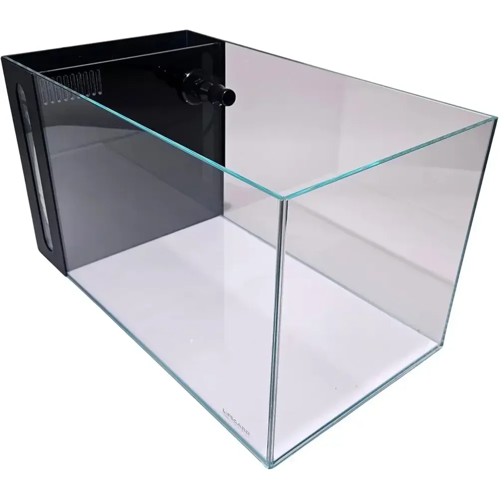

7.5 Gallon Ultra Clear Crystal Aquarium with Built-in Side Filter, Rimless Glass, 45° Beveled Edge, Peninsula Style, Directional