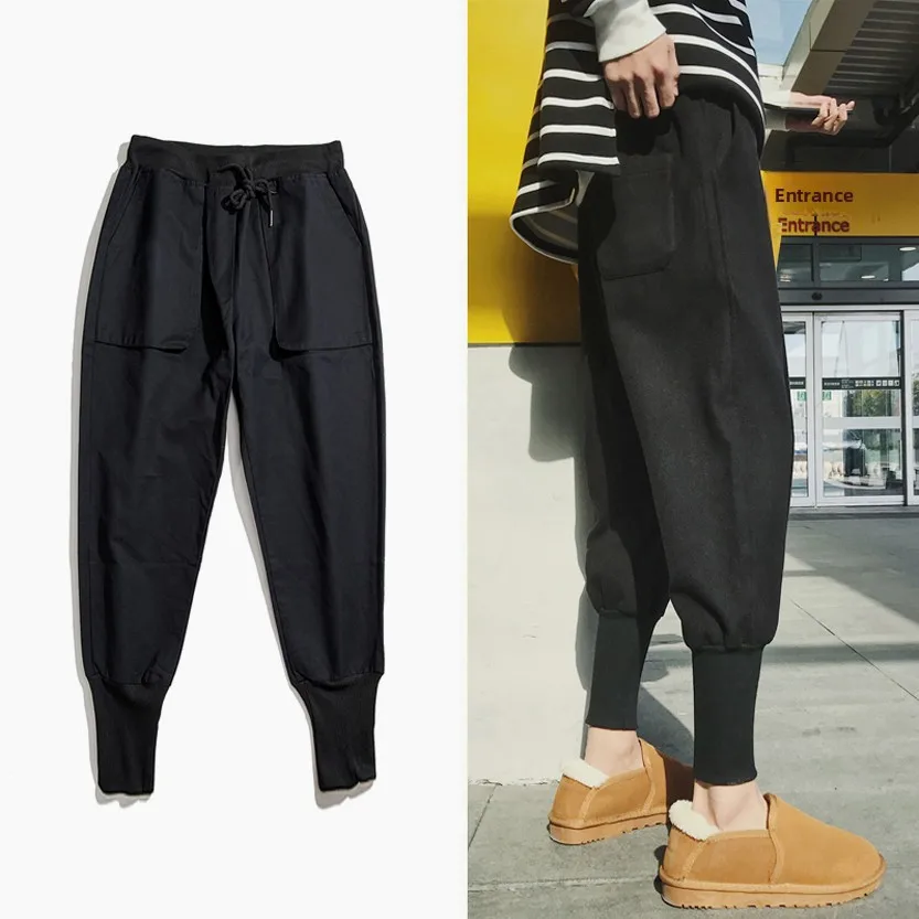 

Модные мужские свободные рабочие брюки в уличном стиле, длинные джинсы с отворотами, повседневные брюки для молодежи больших размеров