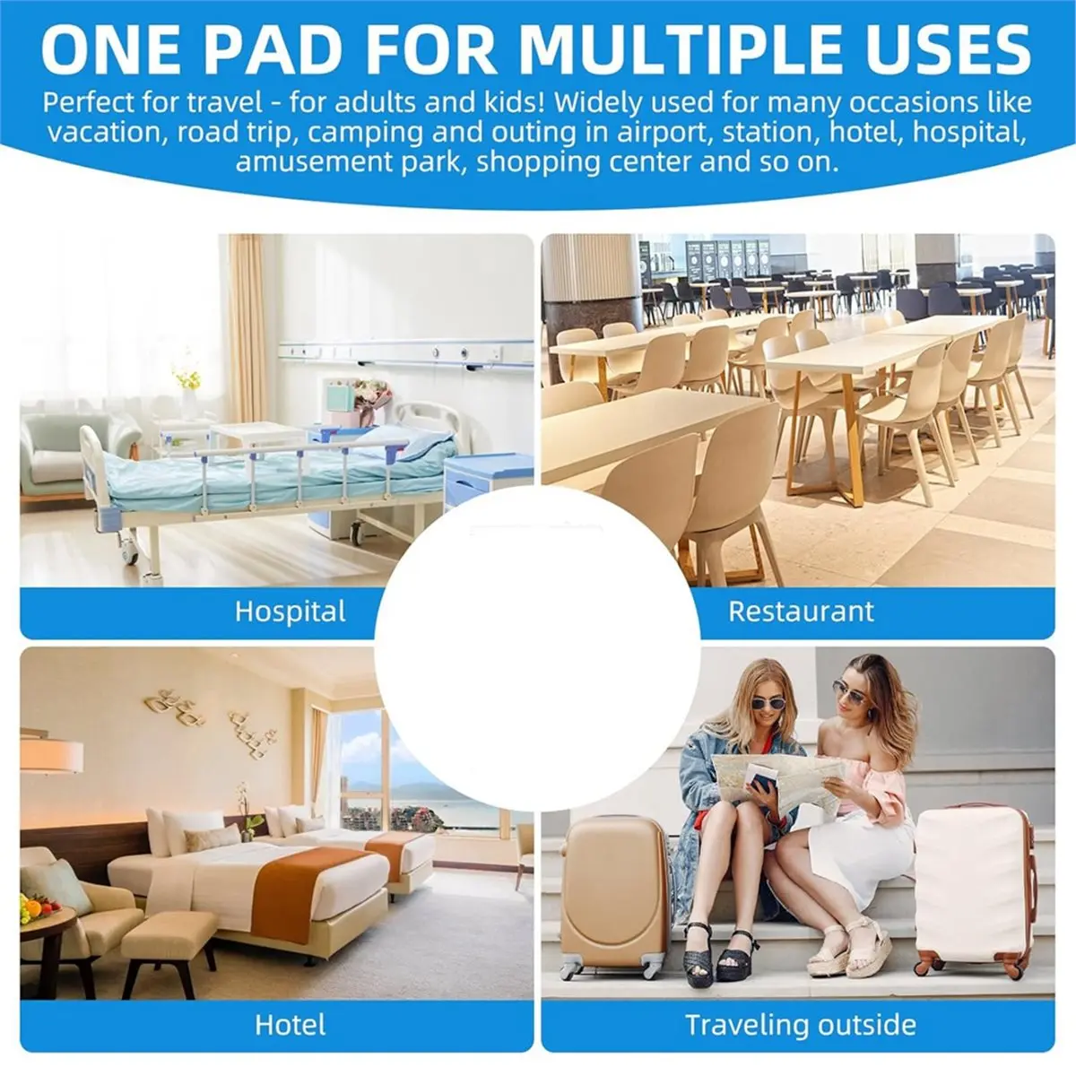 

50 Pack Toilet Seat Covers Disposable 16x24 Inch XL Portable Toilet Liners Travel Seat Cover for Out