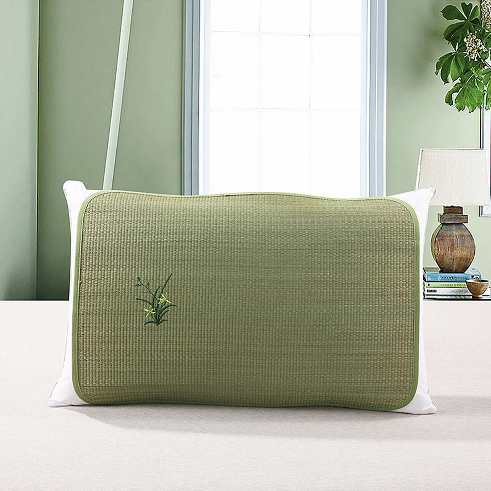 

Rectangle Summer Pillow Straw Mat Decorative Throw Pillow Cover Household Cushion Case Resistant Scratch Stain Sofa Bedroom