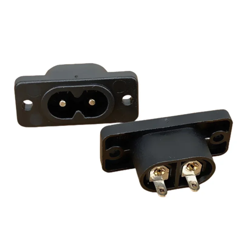 Plug Accessories Small Parts Hot Selling AC250V 2.5A 5pcs 2Pin IEC 320 C8 Screw Mount Inlet Plug Socket