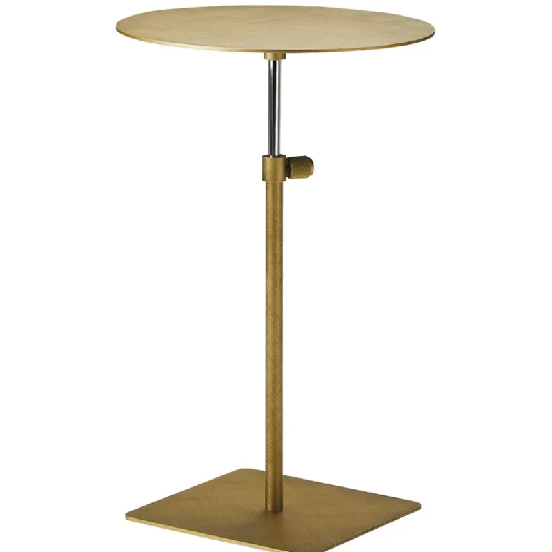 Regulowany Kwadratowy Stolik Kawowy Salon Sofa Stoliki Boczne Lekki Luksus Metalowe Meble Powłoka Tytanowa Mobilne Stoliki Nocne