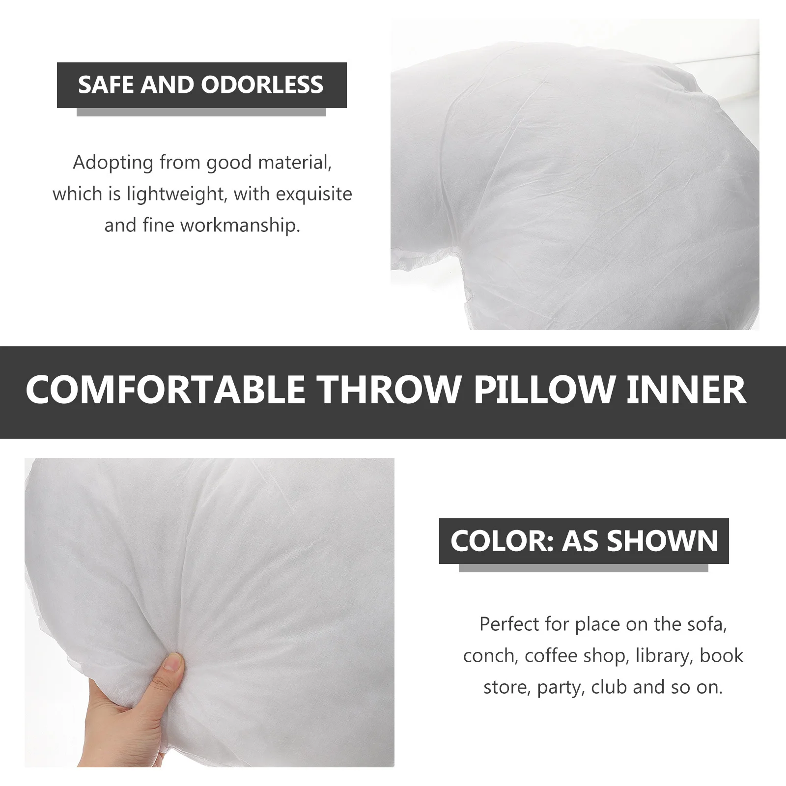 

Sofa Throw Pillow Insert Heart Shaped Filler with Fine Craftsmanship for Bedroom Lounge Comfortable Decorative Cushion Inner Use