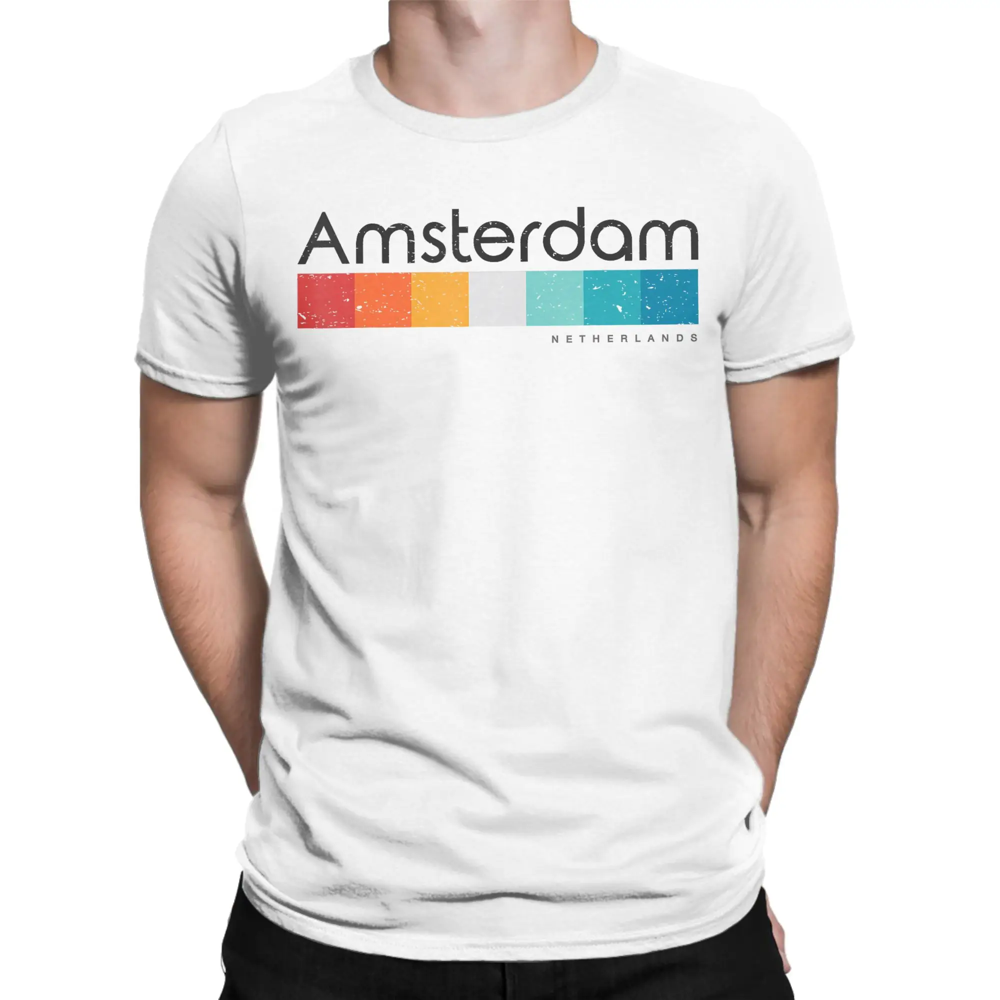 Amsterdam T-Shirt Men  Funny Cotton Tee Shirt O Neck Short Sleeve T Shirt Gift Idea Clothes view 2