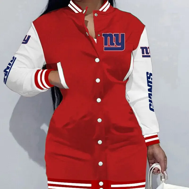 طويلة الأكمام الطباعة الرقمية الأزهار المفتوحة سترة NFL كرة القدم صورة ظلية اللباس عارضة الرياضة عمال المرأة سترة / معطف قصير