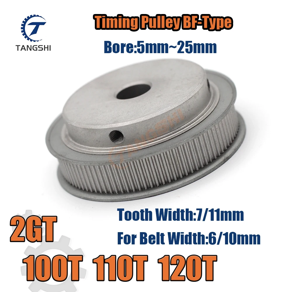 GT2 100 Teeth 110 Teeth 120 Teeth Timing pulley BF-Type Bore 5mm to 25mm Suitable for Belt Width 6/10mm 2GT 100T 110T 120T