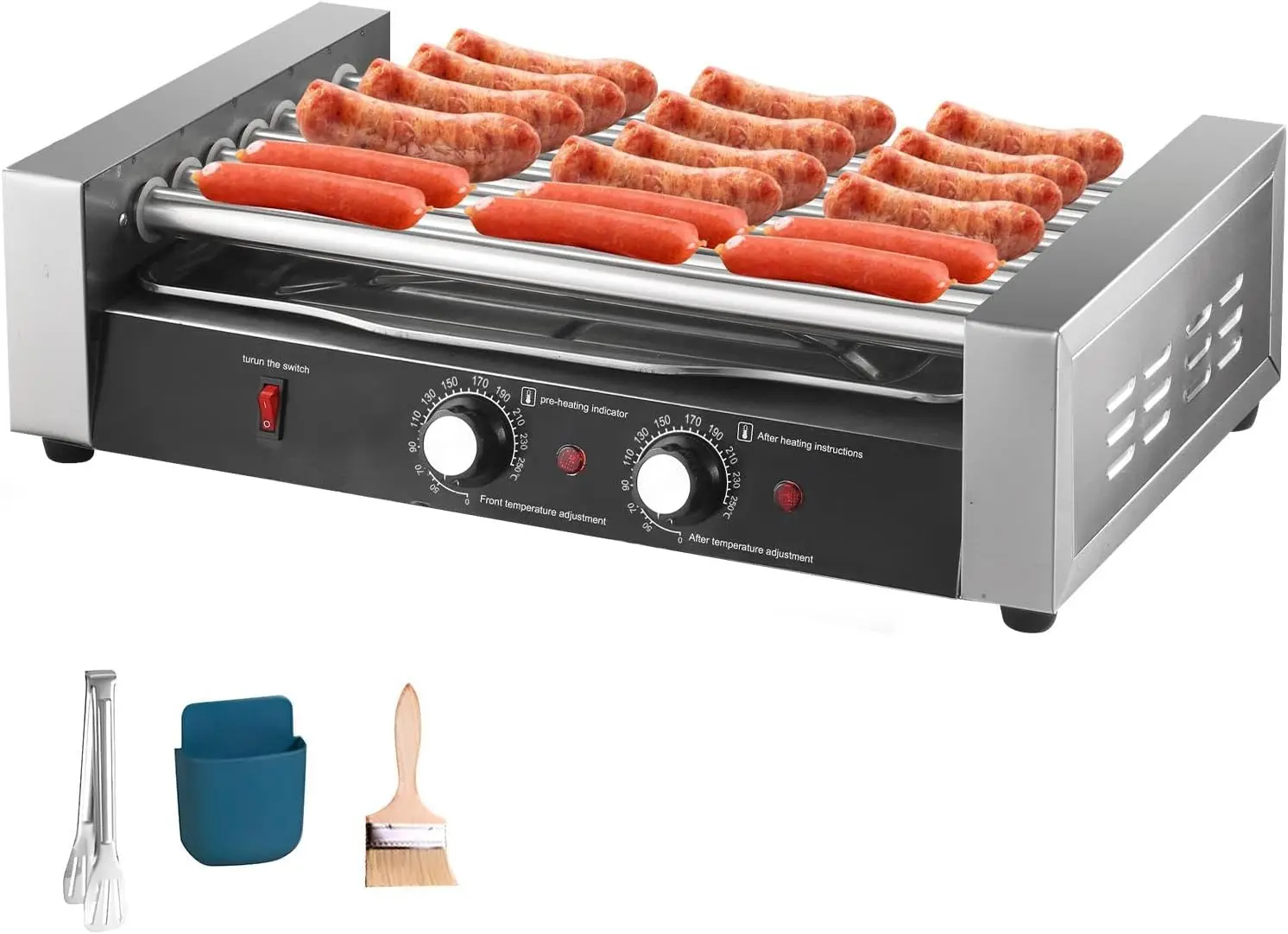 Electric Hot Dog Sausage Machine 5 Hot-Dog Grill Sausage Roller Rack Hot Dog Machine Hot Dog Commercial Electric Hot Dog Roller