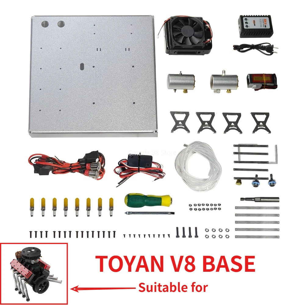 

Стартовый комплект двигателя TOYAN V8, металлическое основание, подходит для нового 4-тактного двигателя V8 28cc с водяным охлаждением, модель запуска одной кнопкой, игрушки