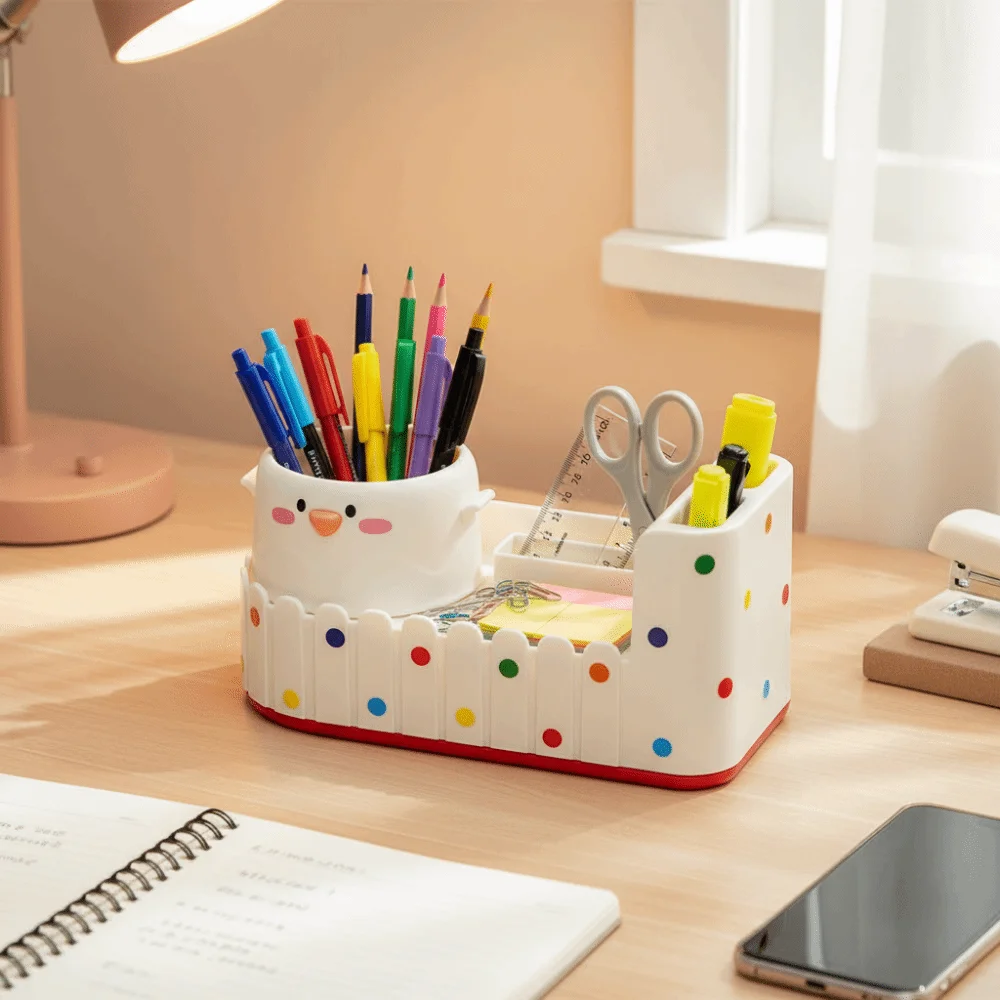 Large Capacity Pen Holder Multifunctional Stationery Storage Desk Organizer Multiple Compartments Desktop Organizer Office