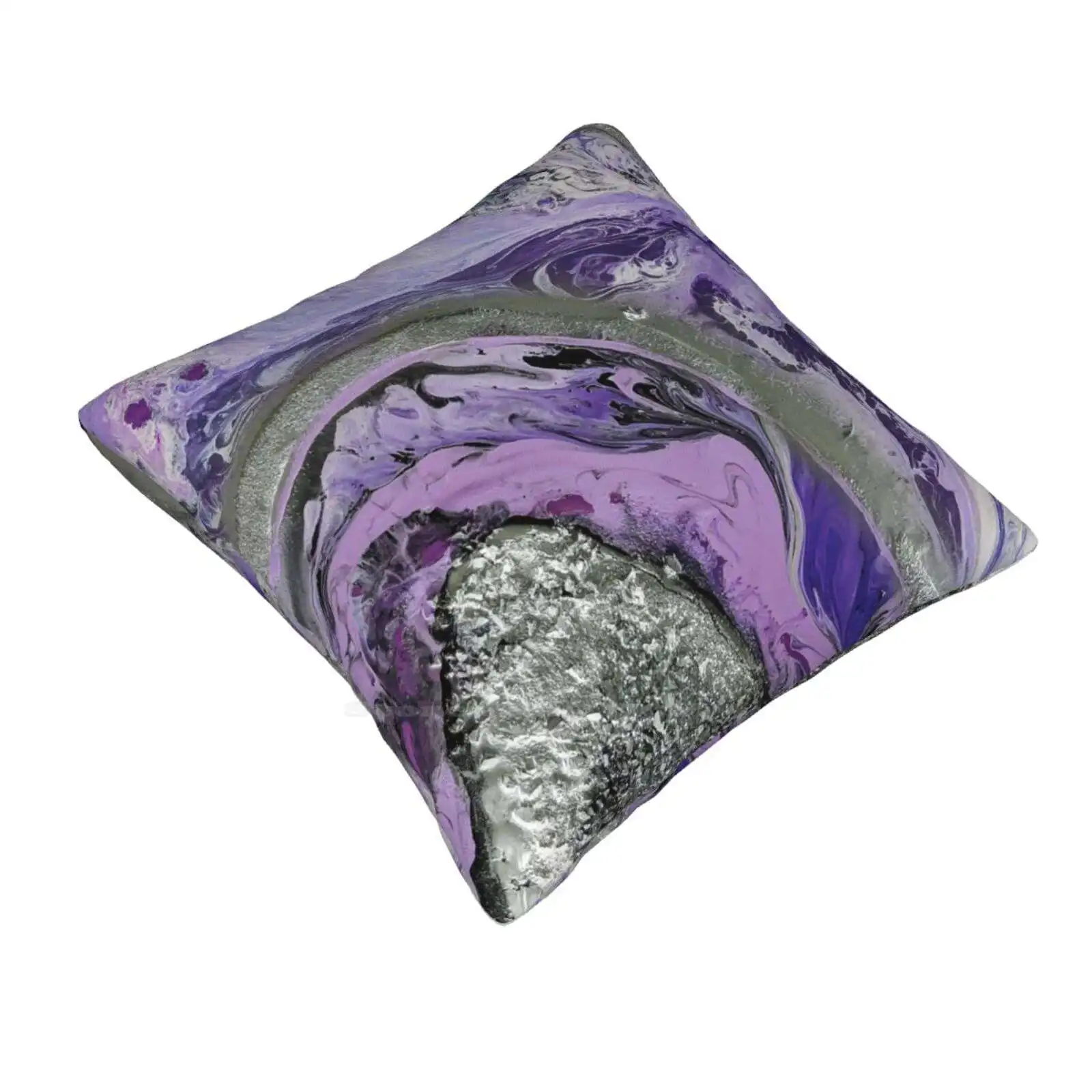 Lavender Geode Throw Cushion Pillow Cover Purple Art Purple Abstract Art Purple Geode Art