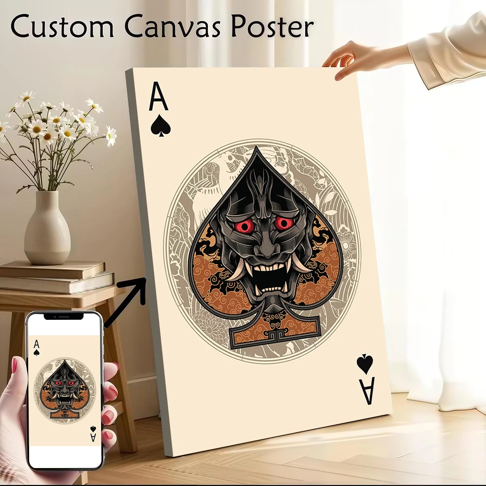 Ace of Spades Canvas Poster Wall Art Customizable High Quality Printed Picture for Home and Decoration Decor Room Bedroom Mural