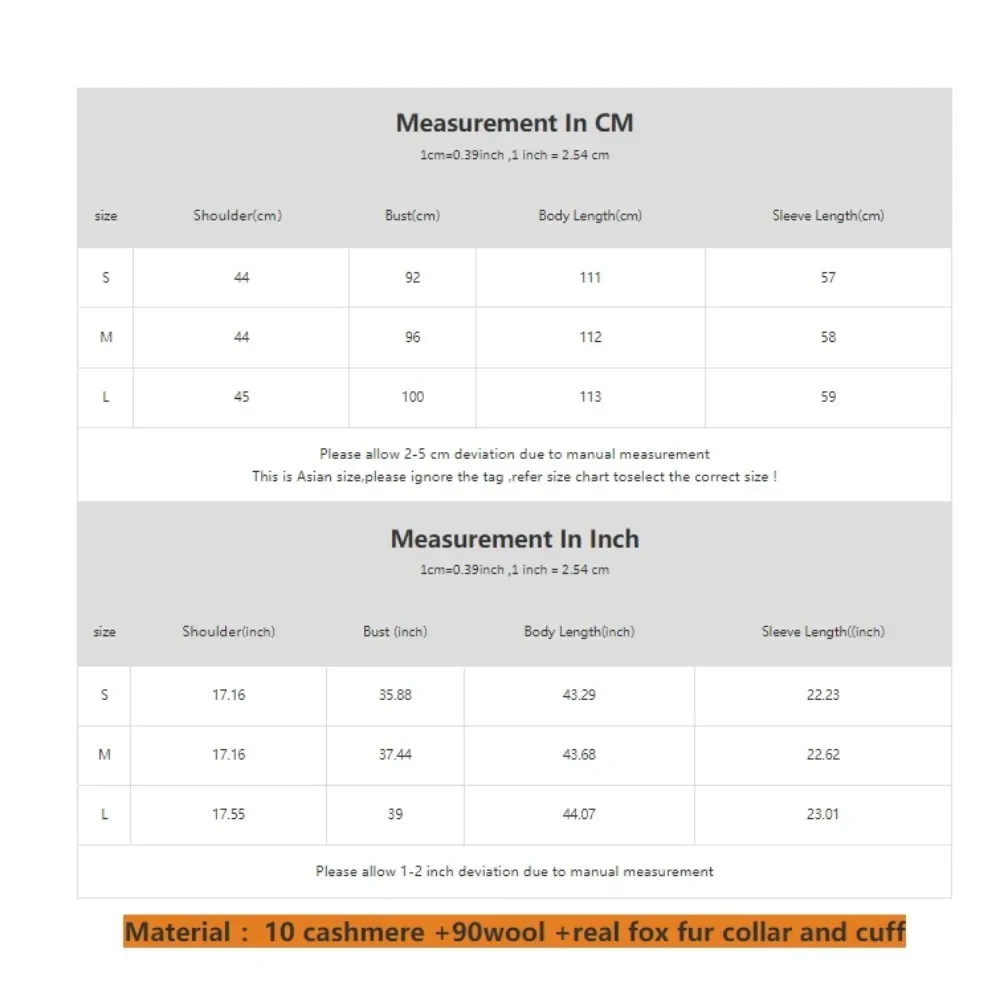 2025 Autumn Winter Women's New Long Fur Coat Removable Oversized Fox Fur Collar Cashmere Wool Coat Wool