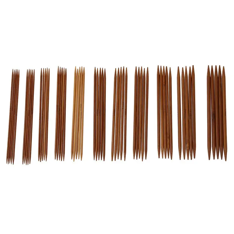 5 Sets of 11 Sizes 5\'\' (13cm) Double Pointed Carbonized Bamboo Knitting Kits Needles Set (2.0mm - 5.0mm)