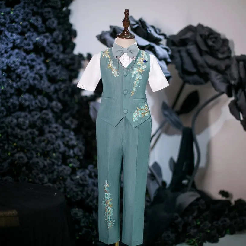 Hochwertige Jungenanzüge für Hochzeit, Geburtstag, Trauzeugen-Outfit, Formeller Kinder-Blazer A4995, Jungen-Abschlussanzug – Detail 2