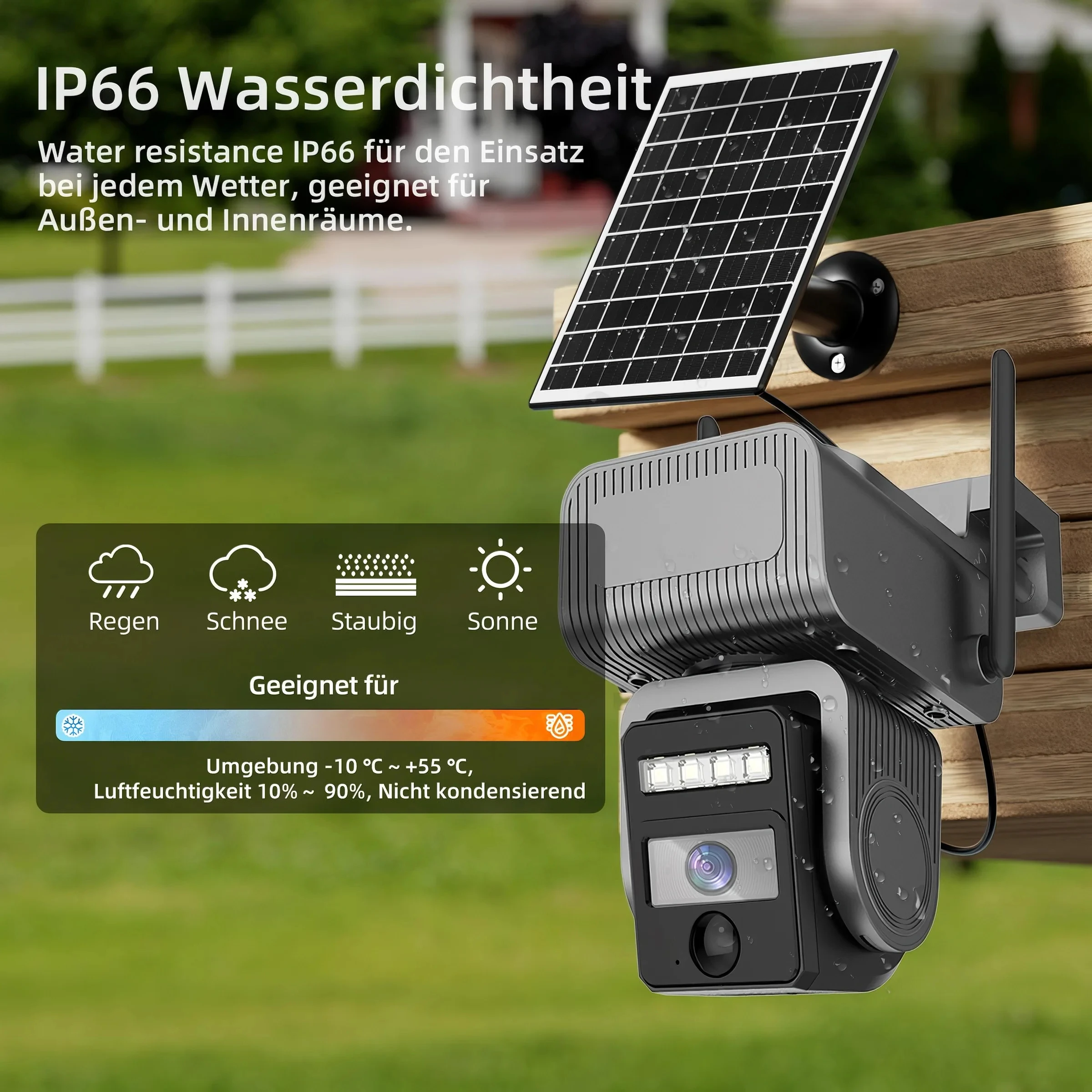 Уличная Wi-Fi солнечная камера с картой 64G, ночное видение, CCTV, обнаружение движения, автоматическое отслеживание, камеры наблюдения