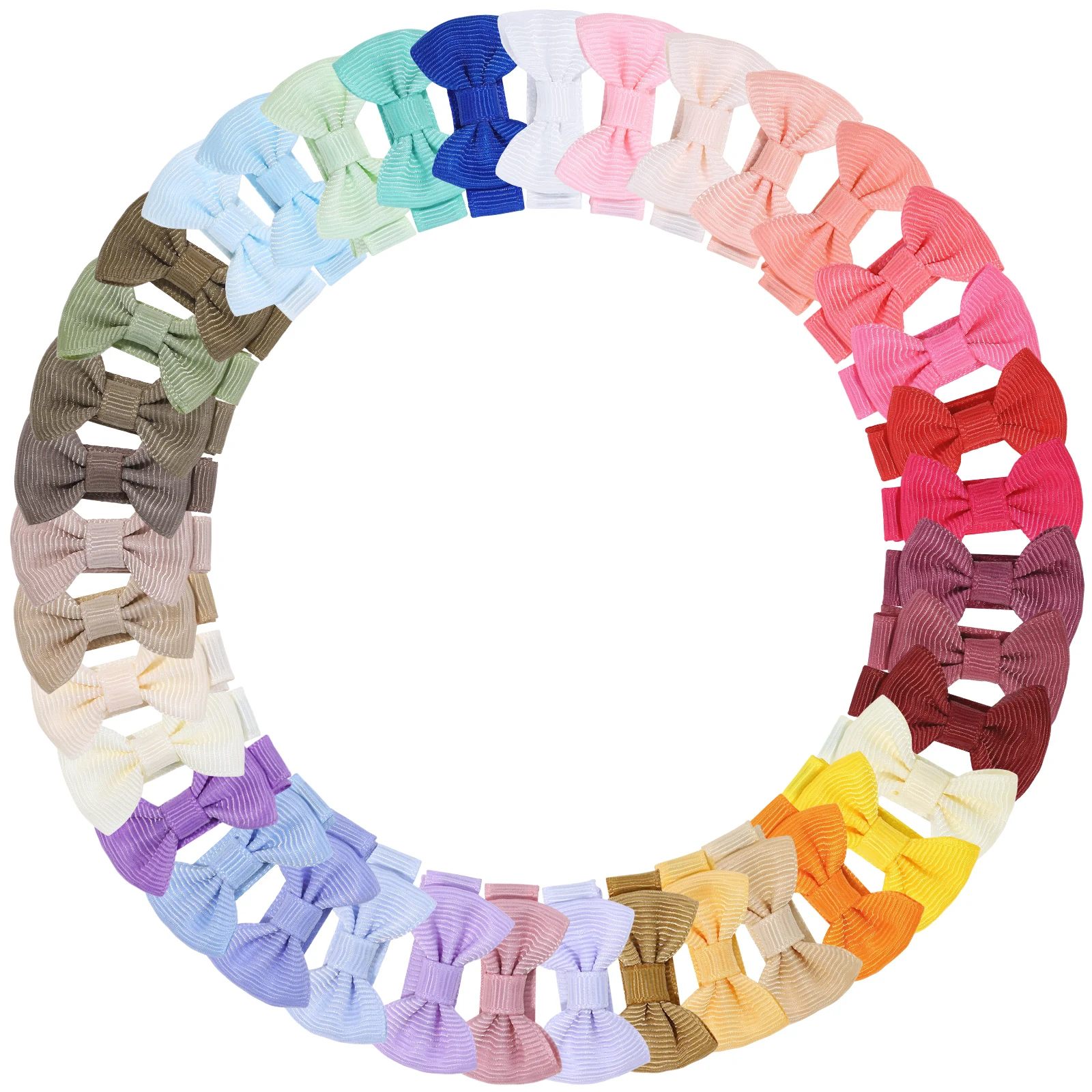 

22/32/42pcs Cute 1.5'' Mini Bowbots Fabric Hair Bow Clips for Baby Girls Summer Rainbow Hairpins Headwear Kids Hair Accessories