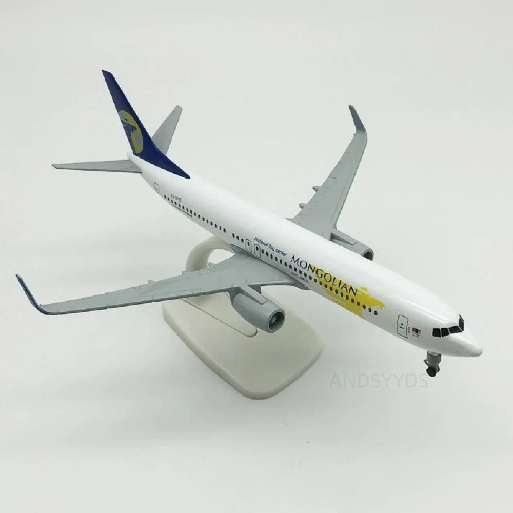 20cm B737 Mongolian Diecast Metal Alloy Plane 1/400 Scale Souvenir Airplane Model Gift Adults Collectible Miniatures