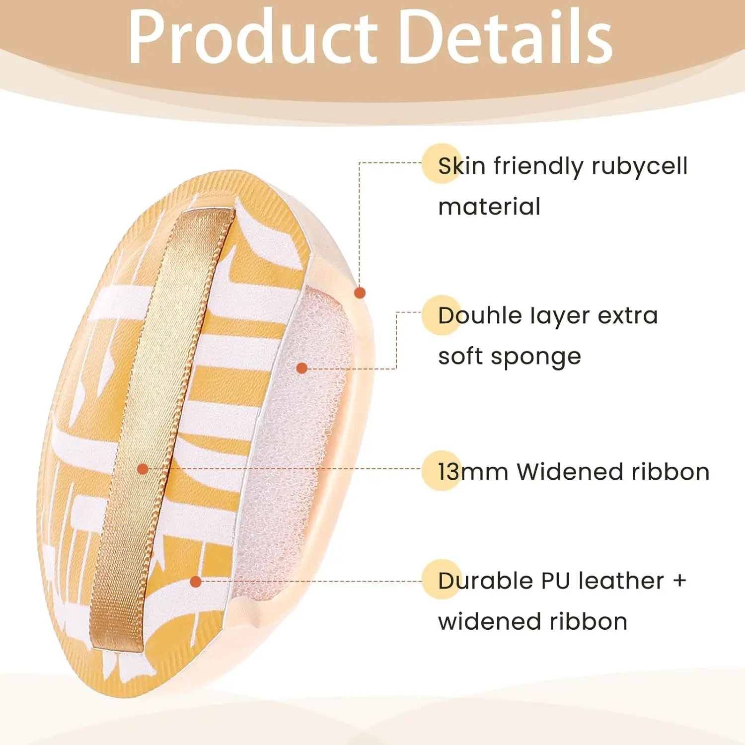 6 spugne per trucco idrofilo, frullatori di grandi dimensioni senza lattice per liquidi/crema/polvere |   Kit da viaggio Pore-Blurring Tutti i tipi di pelle