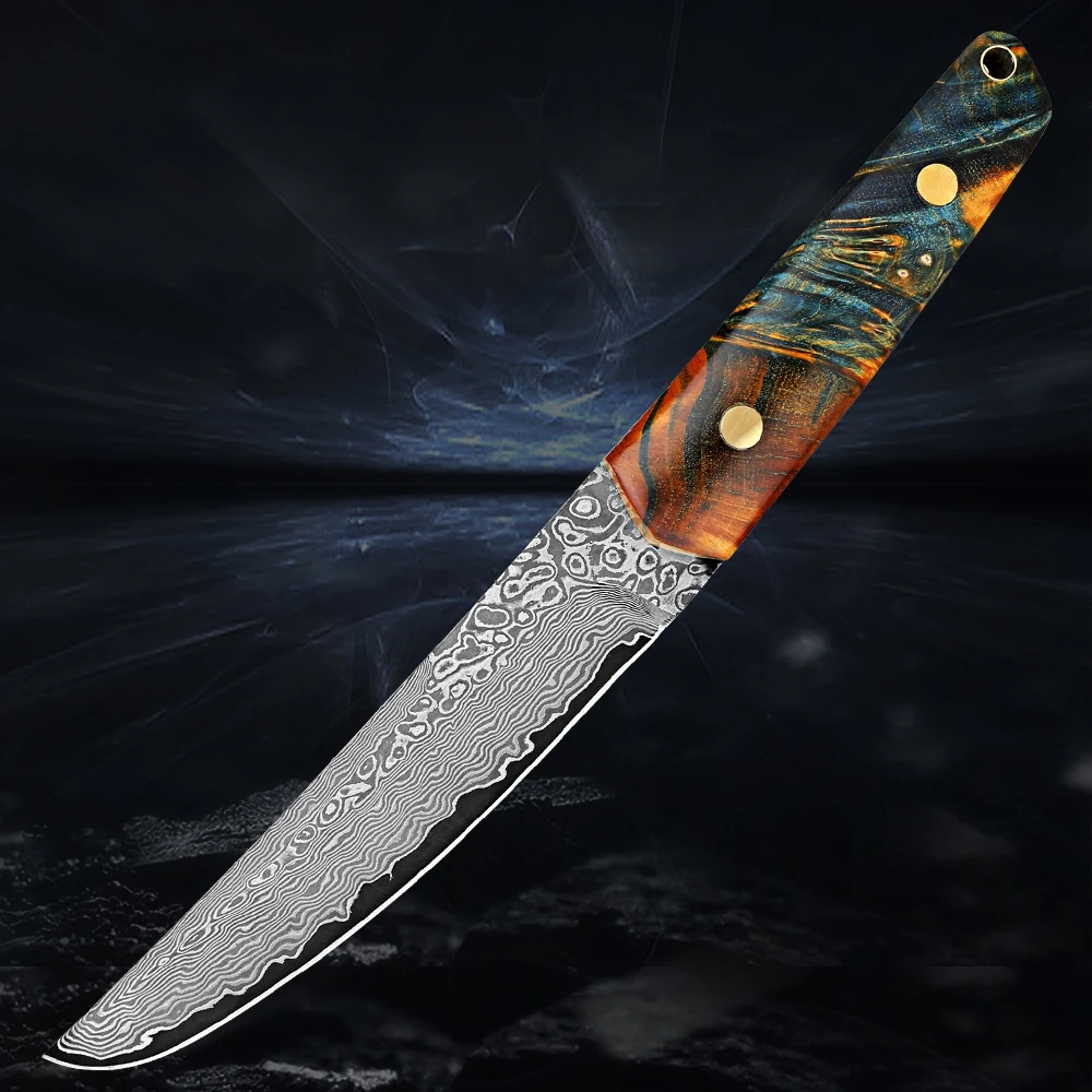 

Damascus hunting knife fixed blade Sharp Handmade Knife Perfect Camping Outdoor & Skinning Knives Damascus Steel Survival Knives