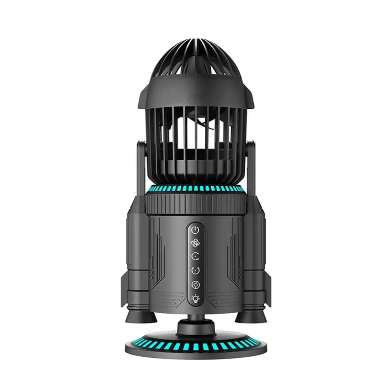 

Вентилятор для настольного ПК A74X, работающий от аккумулятора, перезаряжаемый, 3 уровня мощности, с функцией распыления, регулируемый, ультратихий, RGB, черный