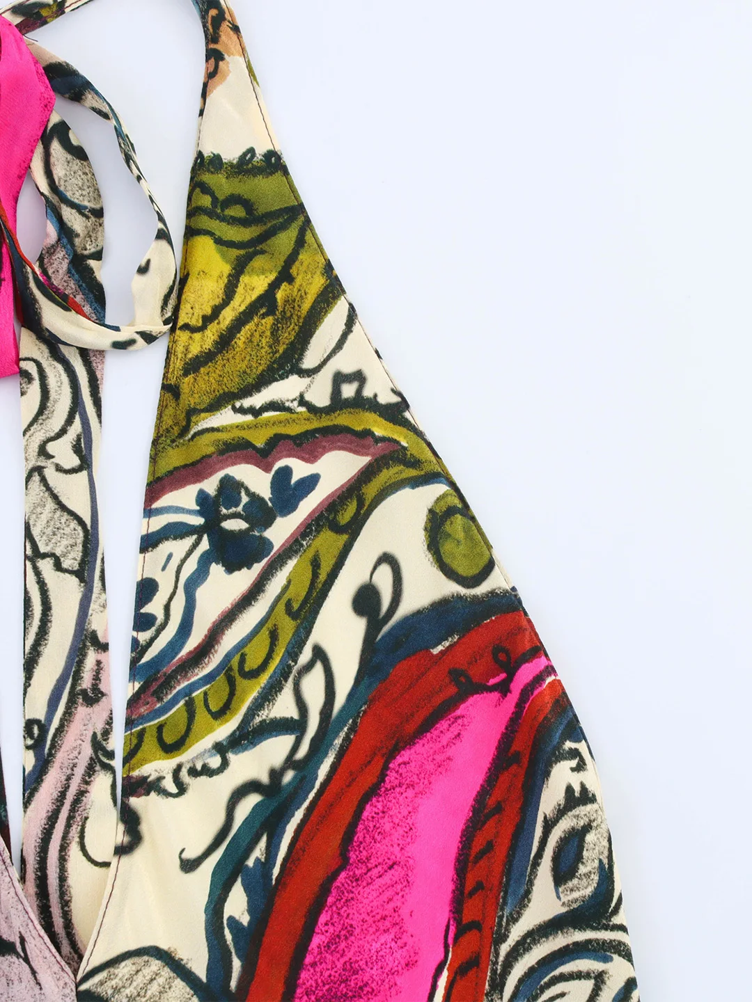 女性用ノースリーブセクシーバックレスバケーションパーティーロングドレス、タイホルターディープVネックファッションヴィンテージプリントボヘミアンワンピース