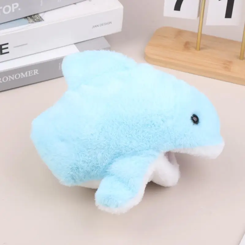 1Pcs Blue Shark Hand Finger Story Puppet Cute Dolls Stuffed Plush Animal Toy Educational Baby Toys Simulated Shark Children Gift