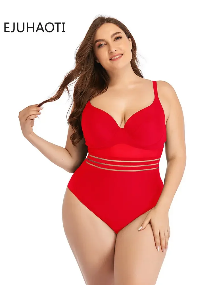 

Oversized Swimwear Bordered Underwire Swimsuit Women 's One Piece Bathing Suit