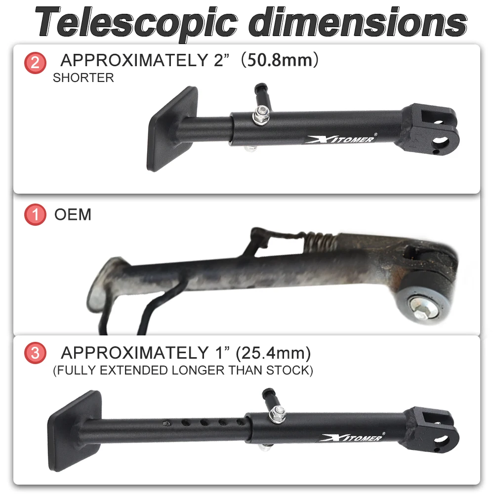 Kickstand motocicleta de alumínio para cfmoto 450nk 2023 2024 450 nk suporte lateral ajustável suporte lateral