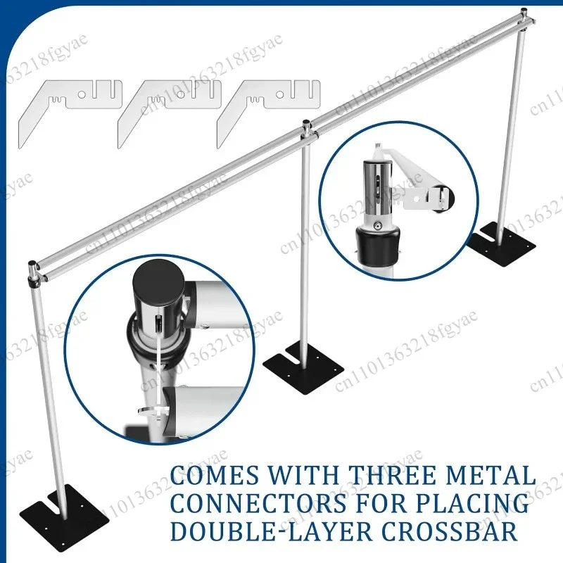 Heavy Duty Backdrop Stand, 10x20Ft Double Crossbar Pipe and Drape Stand Kit, Adjustable Banner Stand, Back Drop Stand for Party view 5