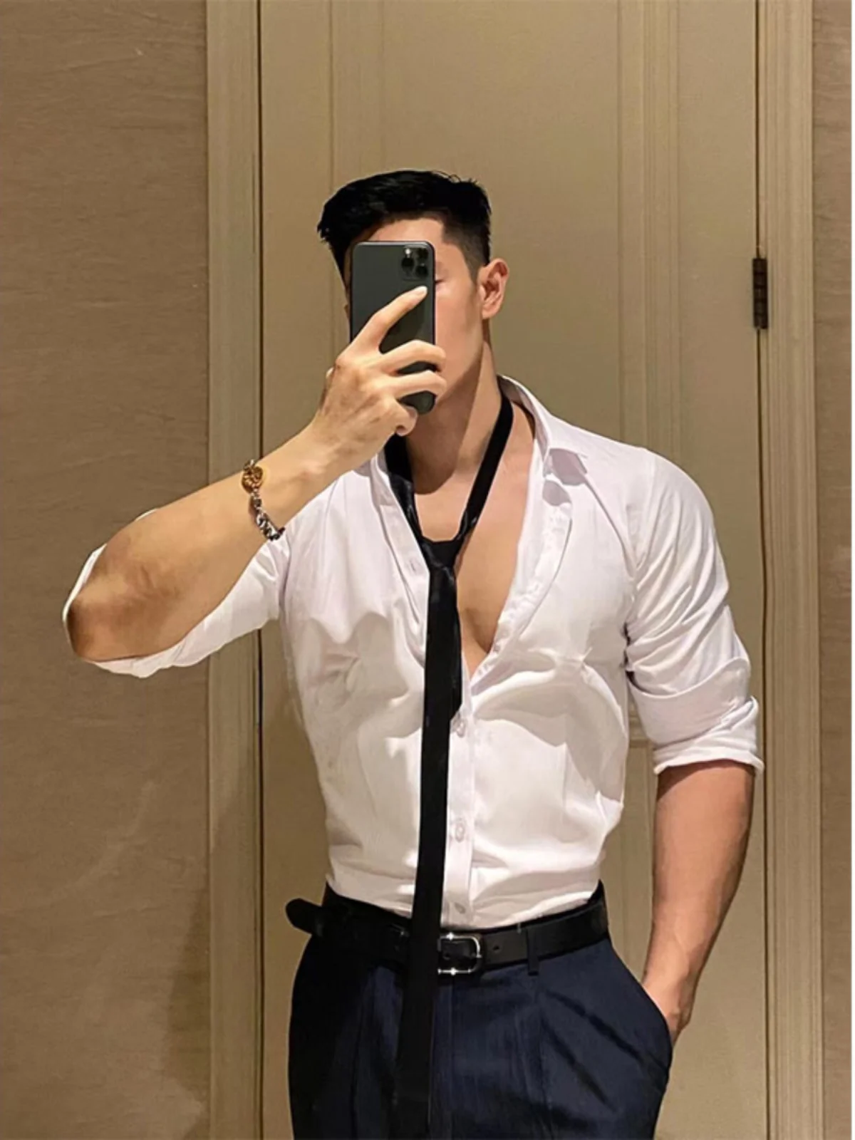 White Casual Long Sleeve Business Shirt for Men Spring Autumn High End Feeling Cleanfit Dk Uniform Jacket Standard Fit Youth ...