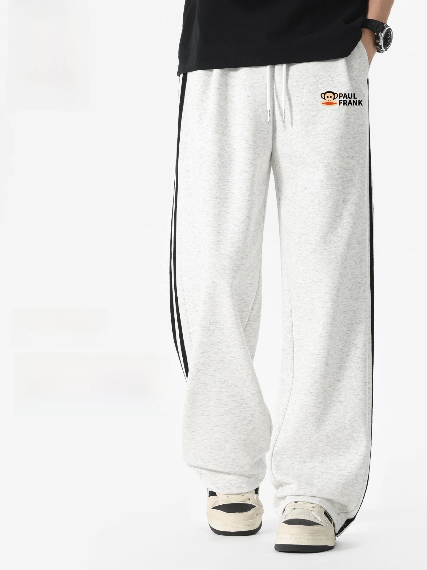 

Спортивные брюки Large Mouth Monkey Side Stripe для мужчин, весенние, для бега и баскетбола, прямого кроя, в американском стиле, повседневные.