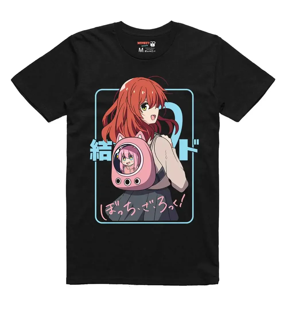Ikuyo Kita Bocchi the Rock! Shy Drummer T-shirt – Flustered Expression with Drumsticks & Starry Stage Lights