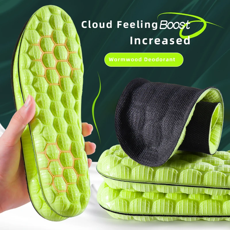 النعال الرياضية للأحذية 4D امتصاص الصدمات مزيل العرق وسادة تنفس تشغيل النعال للأقدام رجل إمرأة