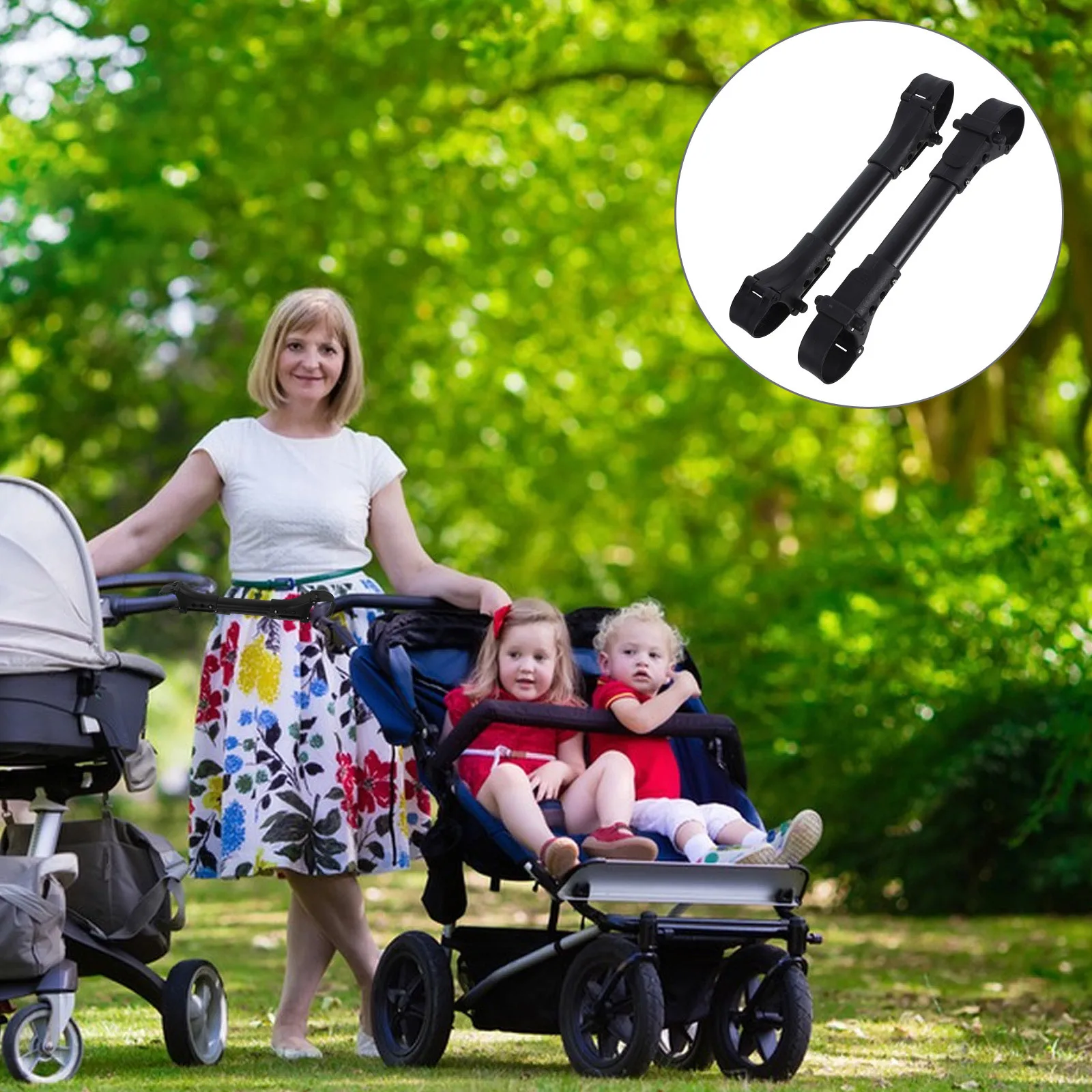 

2pcs Stroller Connector Twin Double Aluminum Lightweight Durable Pram Cart Kids Child Wagon Rolling Strollers For Twins Anti