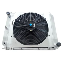 Aluminum Radiator+Shroud+Fan for Volvo 240 242 244 245/740 745/760/940 944 945 L4 MT 1990 1991 1992 1993 1994 1995