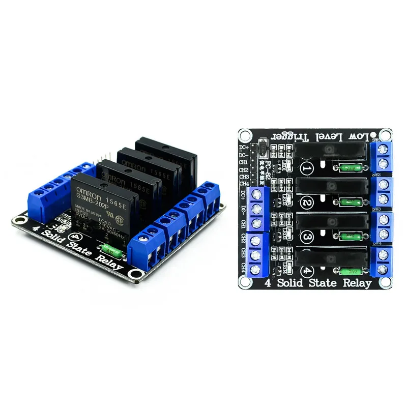 المستوى المنخفض 5 فولت 1 2 4 8 قناة SSR G3MB-202P وحدة تتابع الحالة الصلبة 240 فولت 2A الناتج مع الصمامات المقاومة لتقوم بها بنفسك عدة لاردوينو