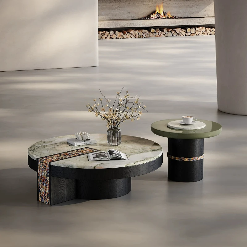 Classic Green Living Room Coffee Tables Round Low Designer Coffee Tables Small Modern Nordic Mesa De Centro Sala Furniture Home