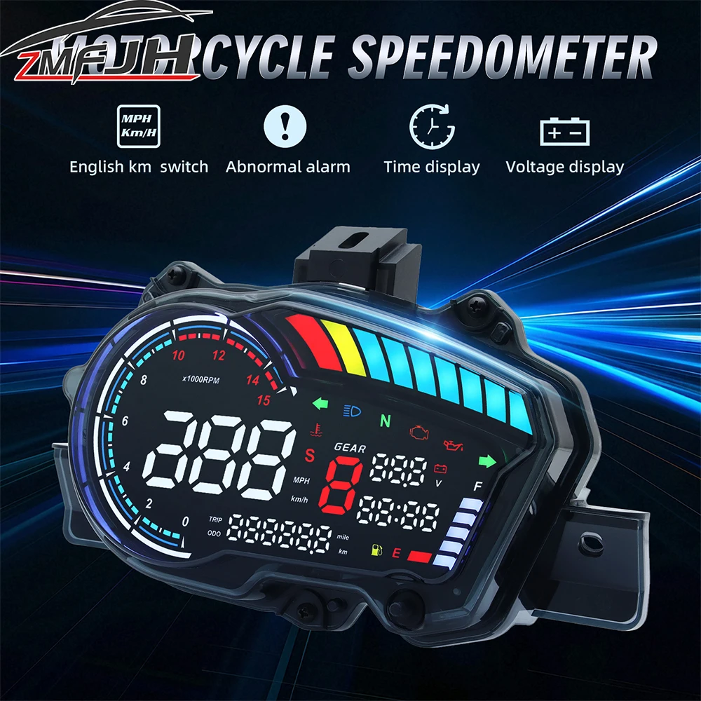 LED Motor Geschwindigkeit Gauge Motorrad Digital RPM Tachometer Getriebe Uhr Display Für Yamaha Y15 Y15ZR V1 Tacho Dashboard