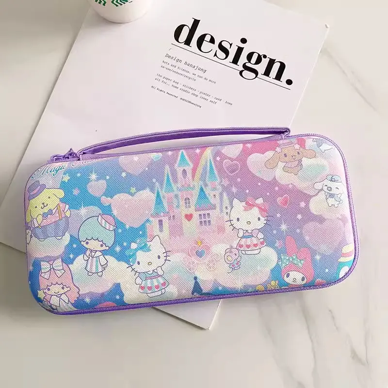 For Nintendo Switch OLED Hard Case Cover Travel Storage Bag Portable EVA Console Pouch Snoopy Kuromi Hello Kitty Melody Stitch