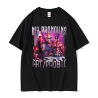 Funny My Pronouns Fatphobic Ronny Coleman Pump Cover Meme Graphic T-shirt Summer Men Women Casual Pure Fitness Gym Tshirtgraphic