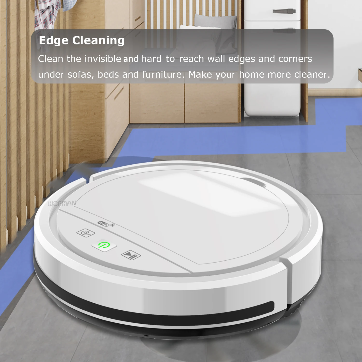 Intelligent Mini Home Automatic Sweeping Robot Vacuum and Mop WiFi Cleaning Robot Vacuuming Mopping Pet Vacuum Robot